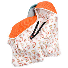 Aolso Baby Car Seat Blanket, Baby Wrap for Babies with Holes for 5-Point Harness Straps, Swaddle Blanket with Hood for Newborn Fit for Car Seat, Pushc