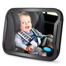 Vinabo Baby Car Mirror, Unbreakable Car Mirror Rear View, 360 Adjustable Rotation Baby Rear Seat Mirror, Safety, Essential for Young Parents