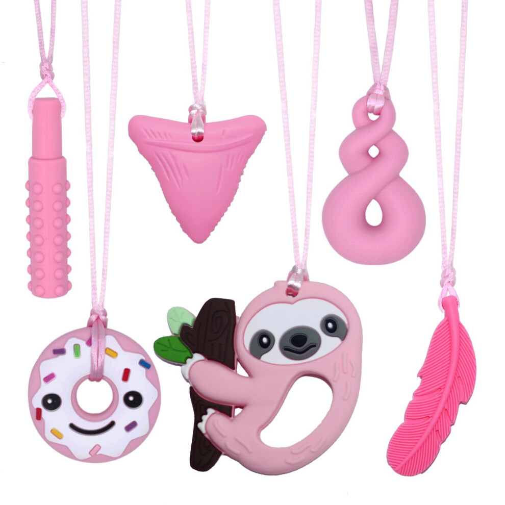 Chew Necklace For Sensory Boys And Girls 6 Pack, Oral Motor Chewy Teethers For Children With Autism, Adhd, Biting Needs, Sensory Chew Toys For Autist Hoaisun