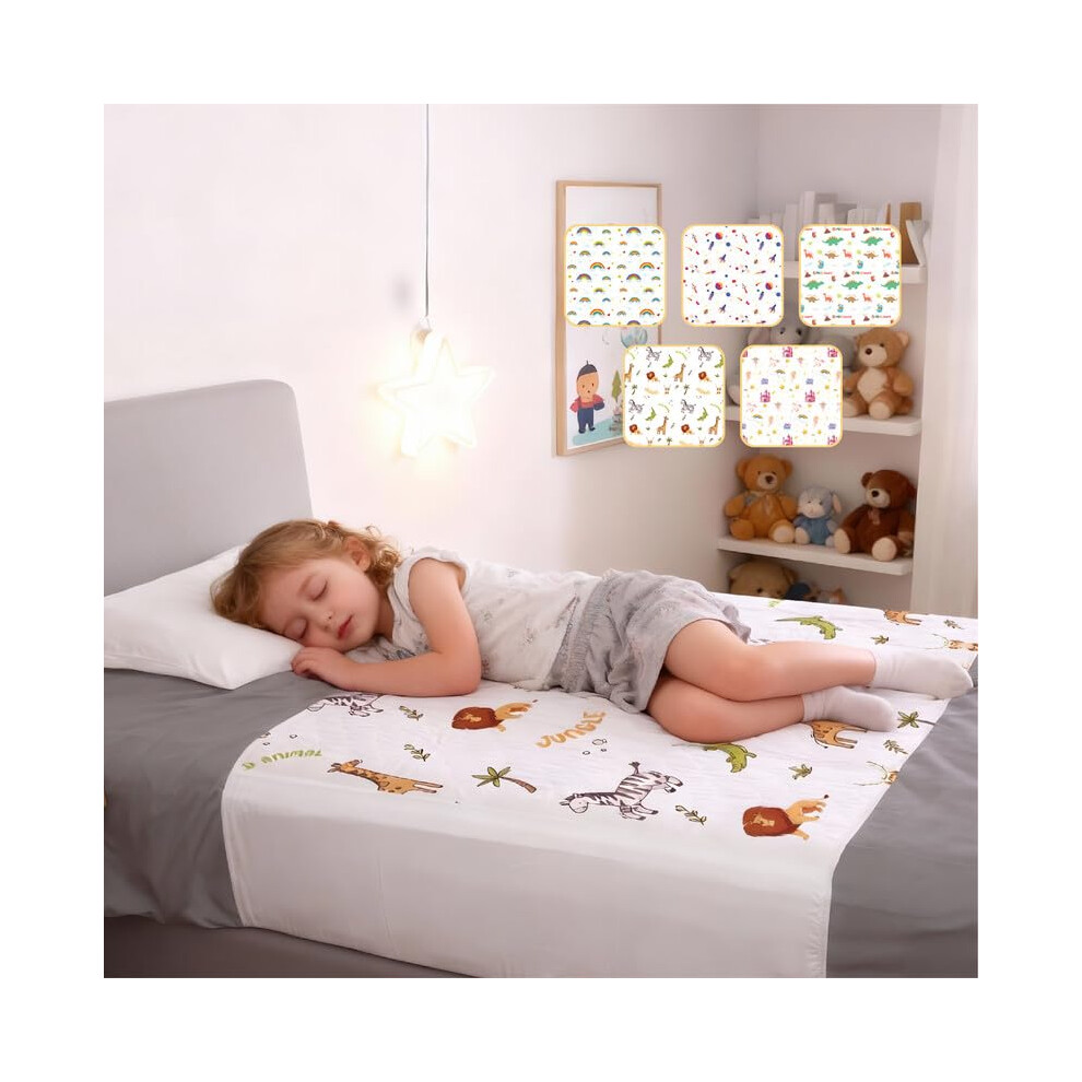 Toddler Potty Training Bed Pads 86 X 91Cm, 100% Waterproof Mattress Protector, Multi-Layer Non-Slip Washable Incontinence Mattress Sheet Absorbs Up T Vitality Care