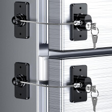 2 Pack Refrigerator Locks with Keys for Kids, Toddlers and Adults, Self Adhesive Child & Baby Proofing Fridge Latch for Fridge, Cabinets and Drawers,