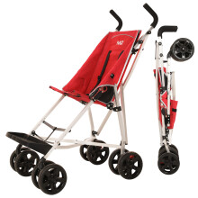 MobiQuip XL Disability Pushchair, Red - Special Needs Stroller for Older Children up to 50kg - Lightweight Folding Aluminium Frame - Adjustable Footp