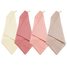 4PCS Muslin Squares, Soft Face Cloths Makeup Remover, Pure Cotton Muslin Cloth, Reusable Squares Muslin Cloths