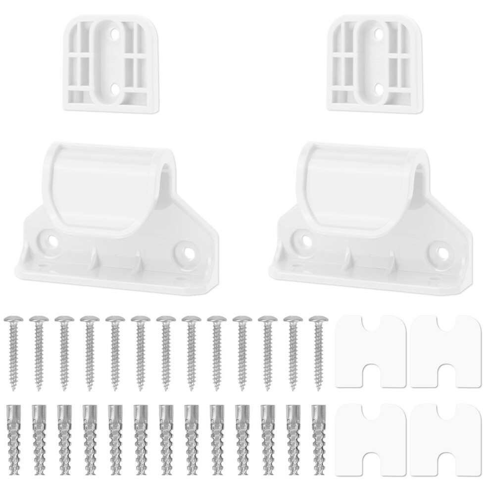 Goktvai Retractable Baby Safety Gate Replacement Parts Kit, White Baby Safety Gate Hardware Extension Set With 2 Latches 2 Brackets 13 Screws 13 Expansion Tu