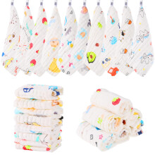 Radsocken 10 Pack Muslin Cloths for Baby,25x25CM Muslin Squares Soft Burp Cloths Cotton Baby Wash Cloths