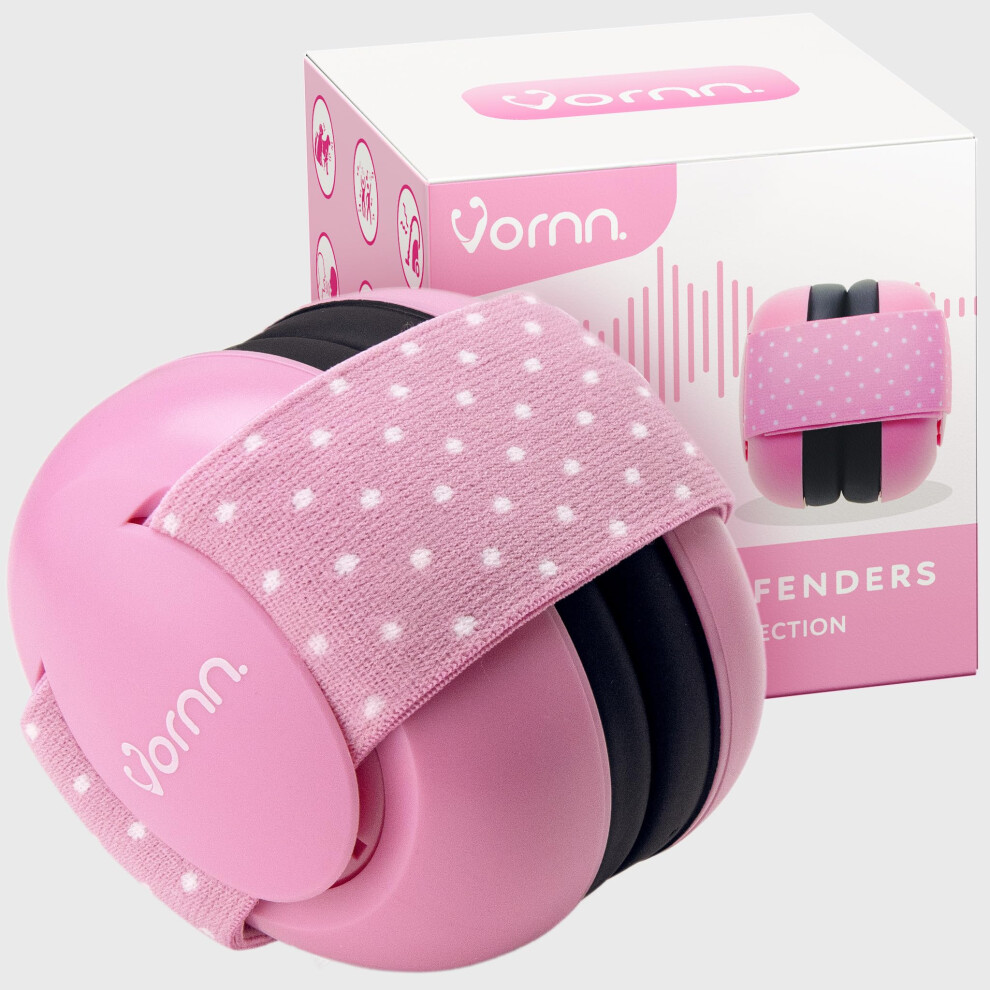 Baby Ear Defenders & Infant Headphones Noise Cancelling Earmuffs For Babies And Toddlers 0-36 Months In | Ce & Ukca Certified For Hearing Unisex Kids Pink Vornn