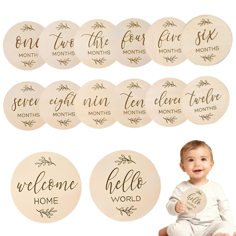 7Pcs Wooden Baby Milestone Cards Double Sided Milestone Baby Cards Display Monthly Growth Baby Monthly Cards Baby Milestone Signs For New Parents Gif Noenaeni