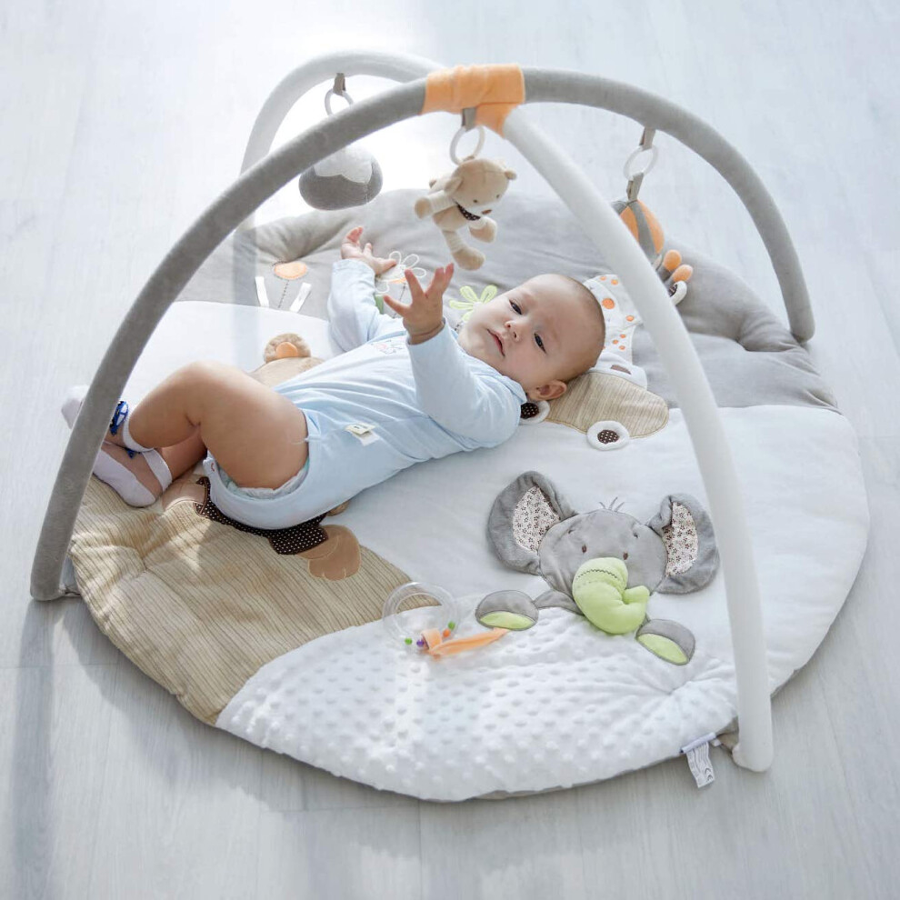 Minidream Jumbo Baby Play Mat, Activity Playmat For Floor Play Gym With Detachable Toys, Music, Rattle And Baby Safe Mirror, Baby Sensory Toys Padded