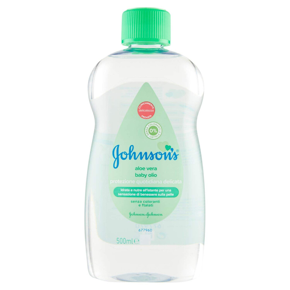 Johnson's Baby Moisturising Oil For Kids And Babies With Aloe Vera, 500 Ml