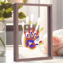 CHERRY CHEERS Family Handprint Kit, DIY Craft Keepsake Wooden Frame,