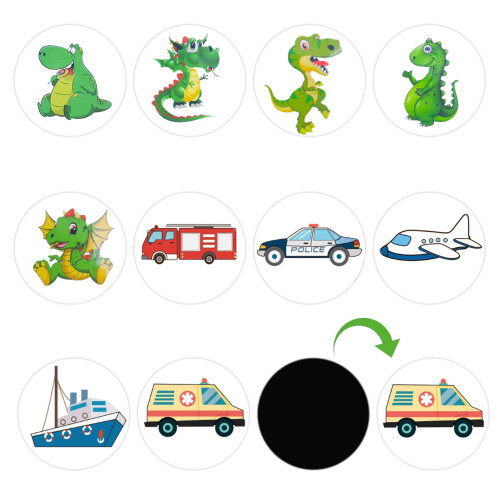 10 Pcs Waterproof Color Changing Reusable Potty Seat Magic Stickers (10 Patterns)