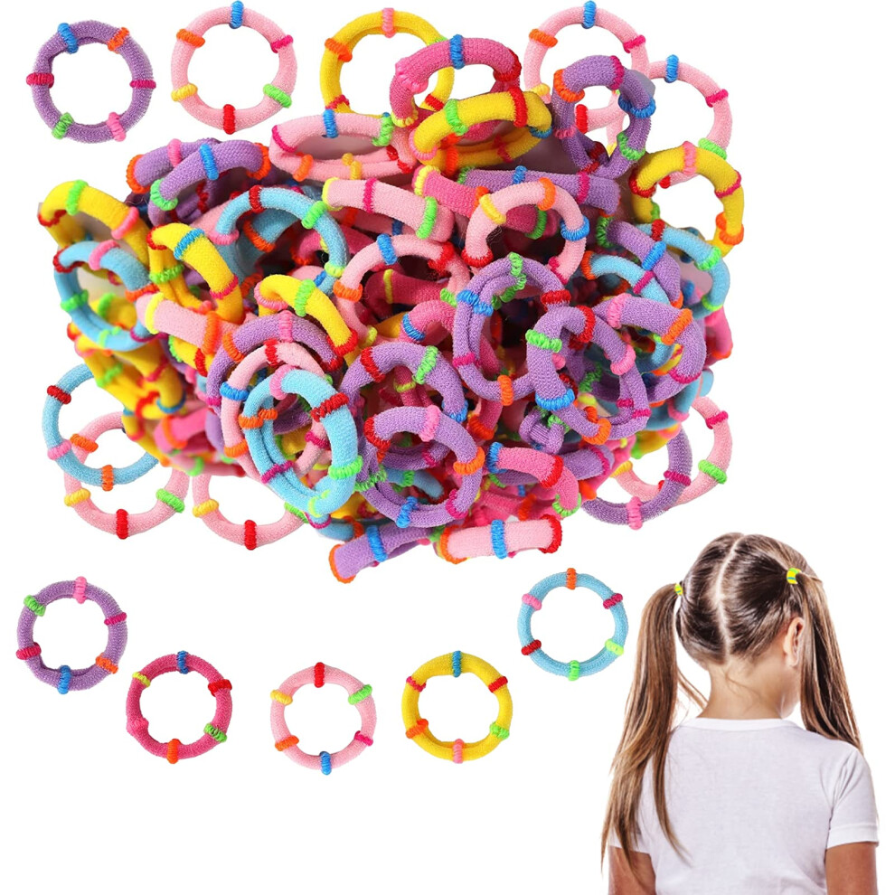 Aidi Girls Hair Bands, 50 Pcs Baby Hair Bobbles, Small Elastic Hair Ties, Candy Color Seamless Girls Hairbands, Soft Hair Bobbles, Small Hair Bands F