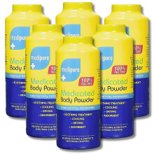 Medipure Medicated Body and Baby Powder - 100% Talc-Free Skin Protection and Soothing Relief, 6 Pack - Gentle, All-Natural Formula for All-Ages Care,
