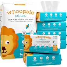 100% Pure Cotton Dry Wipes | 600 Count | Use Wet or Dry | Soft & Sensitive | Hypoallergenic | Extra Strong & Absorbent | Perfect for Diaper Changes, R