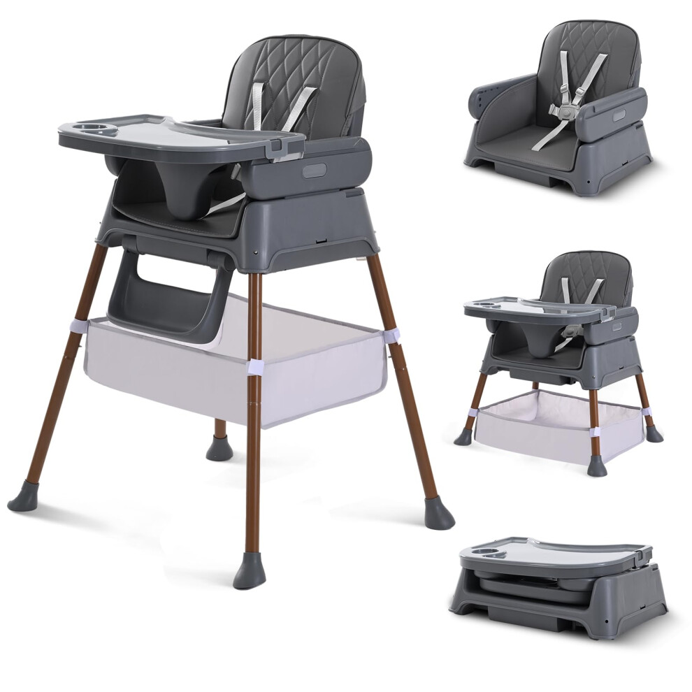 High Chairs For Babies And Toddlers, Adjustable Convertible 3 In 1 Baby High Chair, Portable Compact Baby Infant Feeding Chair Travel Highchair Boost Cozydwells