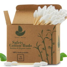LEAF BOAT Cotton Buds 78 or 234 Pieces | Baby Safety Cotton Buds for Ears, Makeup Cleaning | GOTS Certified Biodegradable, Eco-Friendly Plastic Free
