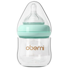 Oberni Glass Baby Bottle, Easy to Clean, Anti-Colic Baby Bottle with Slow Flow B