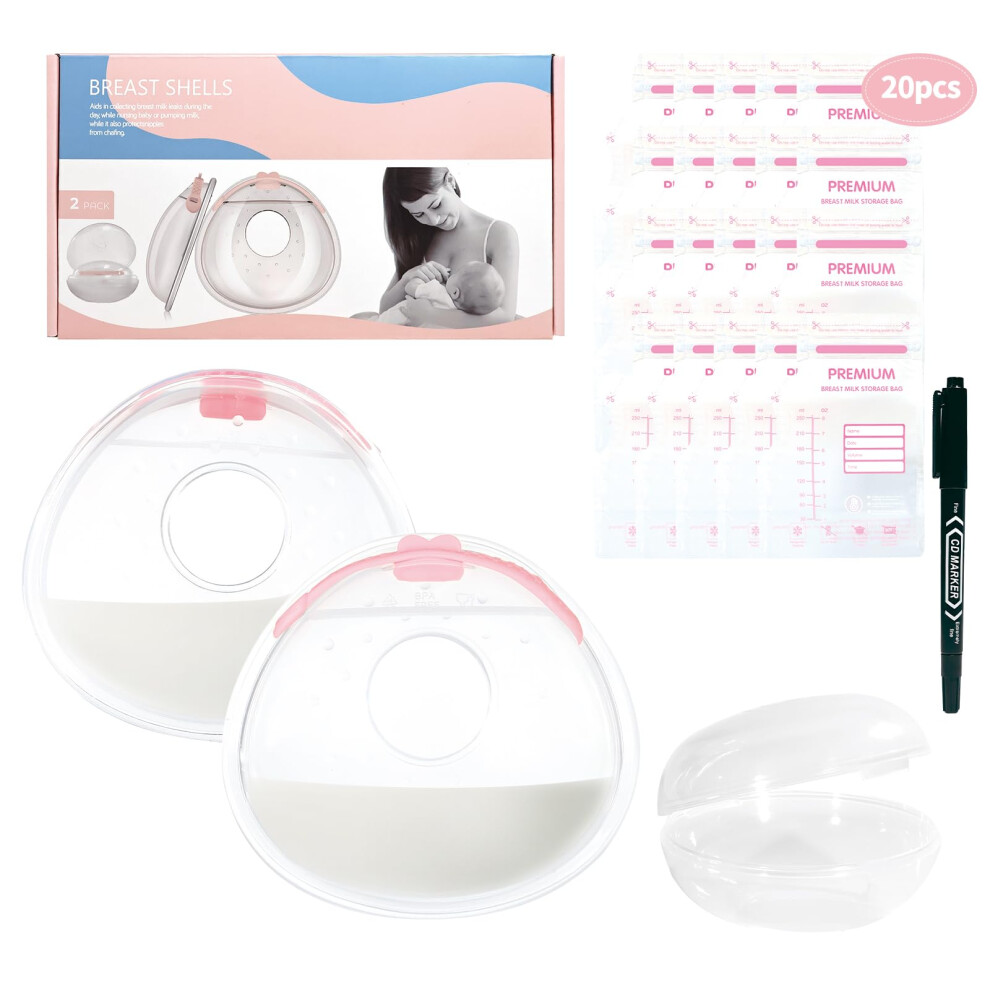 Milk Collector 2Pcs Milk Collection Shells Reusable Breast Shells, Silicone Breastmilk Collection Cups Milk Saver Bpa Free For Breastfeeding, Oiomniv