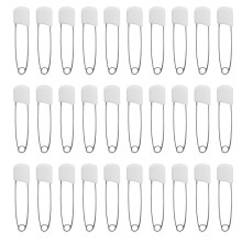 30 Pcs Nappy Pins Safety Lock, Safety Pins for Clothes and Nappy, 2.2 Inch Diaper Plastic Push-In, Good for Terry Squares