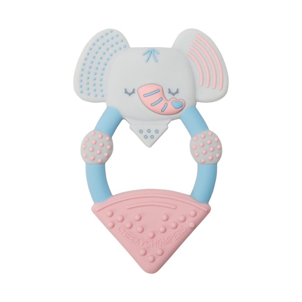 Baby Teether | Teething Toys For Baby | Freezable & Lightweight | Bpa-Free Soft Silicone Teething Ring For Babies 0-6, 6-12 Months Cheeky Chompers