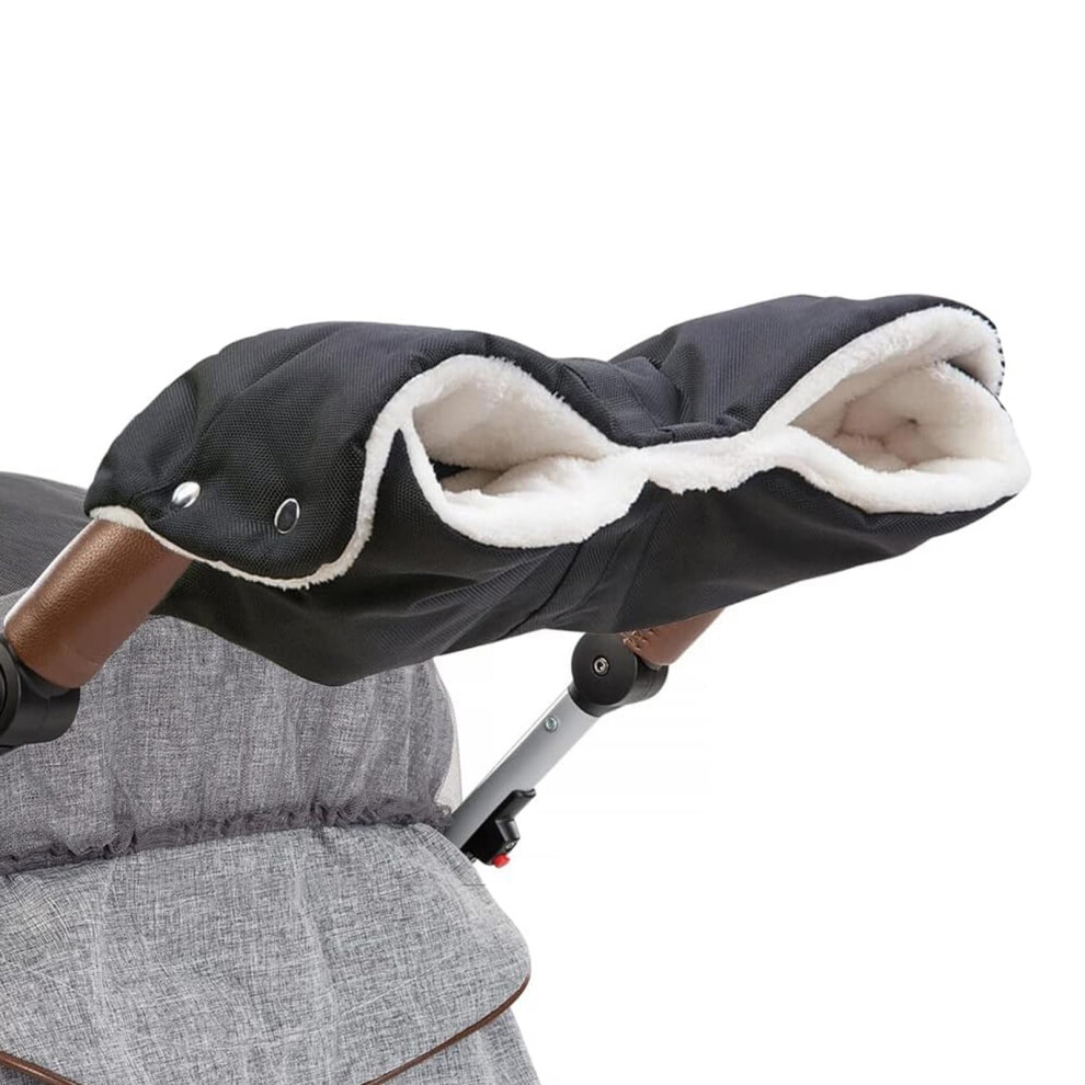 Lerkely Pram Hand Muff, Pram Gloves For Stroller, Pram Pushchair Gloves Hand Gloves Waterproof Windproof Anti-Freeze Extra Thick Warm Winter Stroller Fleece