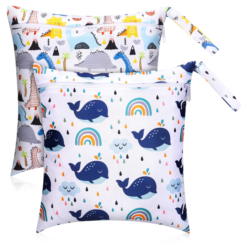 Gsrenyu 2 Pcs Wet Bag For Swimming,Waterproof Baby Wet Bag,Reusable Nappy Bag Or