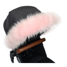 Pram Furs Hood Trim Faux Fur Pushchair Universal fit (Baby Pink)
