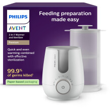 Philips Avent Premium 2-in-1 Warmer & Sterilizer - with Hospital-Standard Water Bath Technology, Smart Temperature Sensor, Hotspots Prevention, Chemic