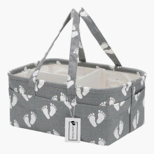 Little Finds Portable Nappy Caddy Organiser, Cotton Diaper Changing Basket,Baby Nursery Essentials Organiser