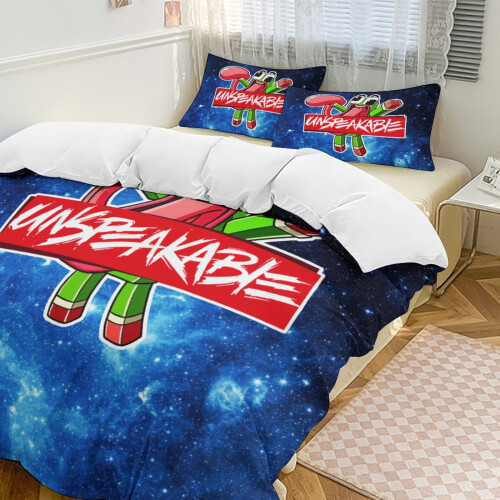 (135CM X 200CM) Blue Galaxy Unspeakable Comforter Set Soft 3 Pcs Twin Bedding Sets Thicken