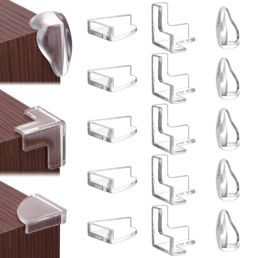 Gsrenyu 30Pcs Corner Protectors For Kids, Clear Table Corner Protector With Strong Adhesive Silicone Furniture Corners Guard Baby Safety Corners