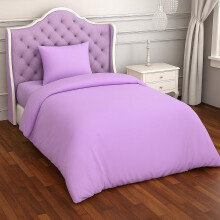 crazypriceuk 2 Piece Bedding Set Pillowcase+Duvet Cover for Baby Toddler to fit Cot/Cot Bed (100 x 135cm, Lilac)