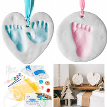 Baby Handprint and Footprint Kit Ornament Makers for Girl & Boy Gifts, Unique Shower Gifts, Memory Art Personalized for Baby Registry, Keepsake Box N