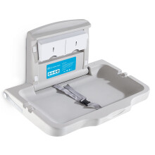 Modunful Horizontal Baby Changing Station/Table and Sign, Wall Mounted Baby Changing Unit with Safety Strap, Diaper Changing Tables for Commercial Ba