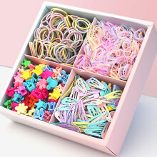 HCliptie 1140PCS MINI Baby Hair Ties and clips Cotton Toddler Hair Ties for Girls and Kids Multicolor Small Seamless Hair Bands Elastic Ponytail Hold