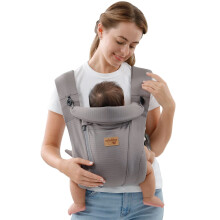 vrbabies Baby Carrier from Newborn, Ice Silk Baby Sling with Adjustable Belt & 3D Breathable Mesh, Face-in and Face-Out Front and Back Carry for Newb