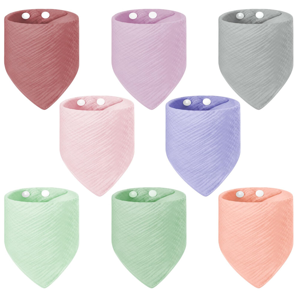 Vicloon Baby Bandana Dribble Bibs Drool Bibs, 8 Pack Baby Bandana Bibs With Adju