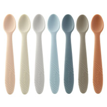PandaEar 7 Pack Silicone Baby Feeding Spoons, First Stage Training Spoon Infant Utensils Feeding Supplies