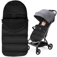 Footmuff, Cosy Toes for Pram Pushchair Footmuff Windproof Pram Footmuff Universal Baby Sleeping Bag for Pushchairs Strollers Prams Buggy (Black)