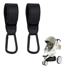 Pram Bag Clips,2PCS Pram Clips for Bags,Buggy Clips for Pram Set,Black Pram Hook