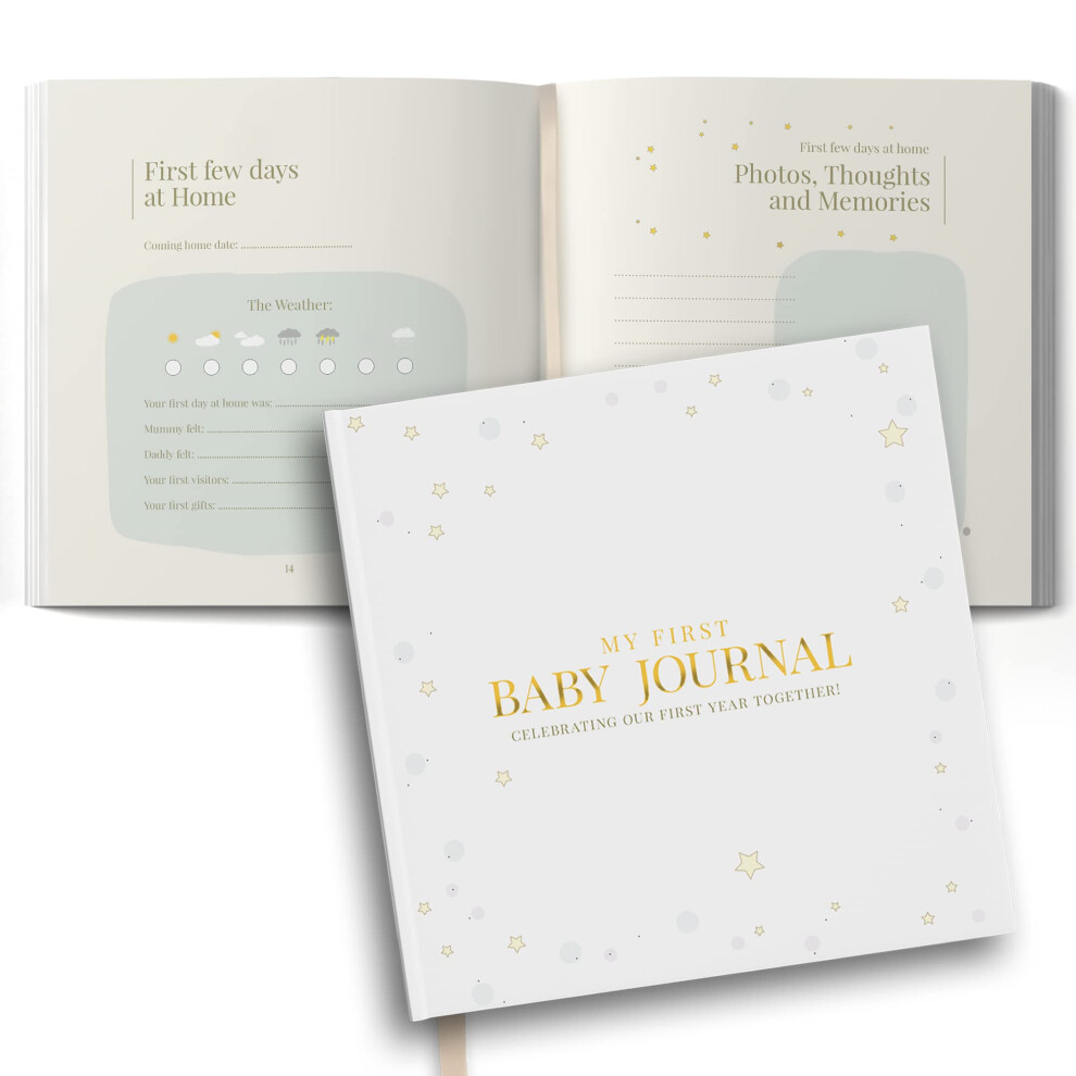 Baby Memory Book & Journal – First Year Keepsake Album, Baby Milestone Book & Scrapbook | Newborn Memory Book For Boy Or Girl - Great Gif Tiny Trees