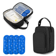 BAFASO Insulated Breastmilk Cooler Bag with 4 Gel Ice packs, Breastmilk Cooler Fits 6 Bags of Breastmilk, Black