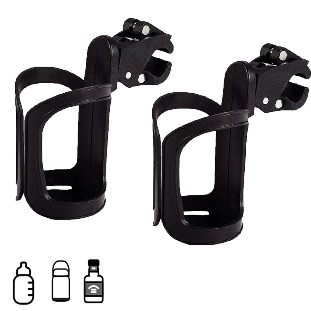 2Pcs Stroller Cup Holder - 360 Degrees Rotation, Large Caliber Designed For Walker, Bike, Wheelchair, Scooter Qxcftw