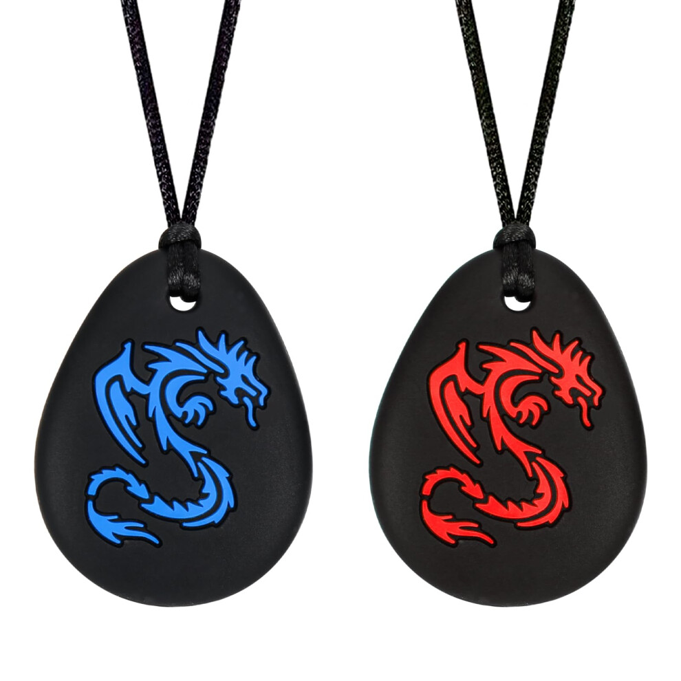 Cldy 2 Pcs Sensory Chew Necklace, Chew Toys For Autistic - Adhd - Biting Needs Children, Silicone Necklace Made From Food Grade Silicone Safety, Oral