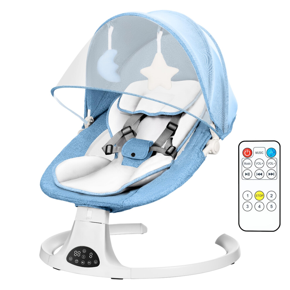 Fk Sports Baby Bouncer From Birth With 5 Swing Speed, 3-Stage Timer And Remote Control, Baby Swing Chair From Birth With 2 Plush Toys & Soft Padded Newborn Bou