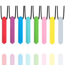 FITULABO Chewy Necklace for Sensory Kids, 8 Pcs Teething Toys for Baby, Sensory Chew Toys for Autistic Children, ADHD Toddler, Adult (Diamond Shape)