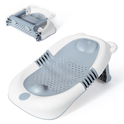 Orzbow Baby Bath Support, Foldable Baby Bath Seat with Integrated