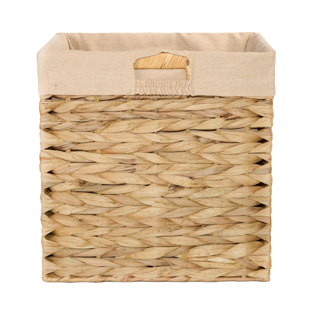 Wickerfield Natural Water Hyacinth Wicker Home Storage Basket Nursery Toy Basket