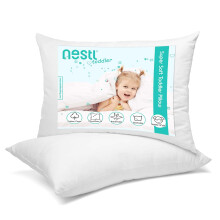 Nestl Toddler Pillow - Pack of 2 Baby Pillows - Organic Cotton Kids Pillow for Sleeping - Soft Kids Travel Pillow - Perfect Toddler Bed Pillow -33 x