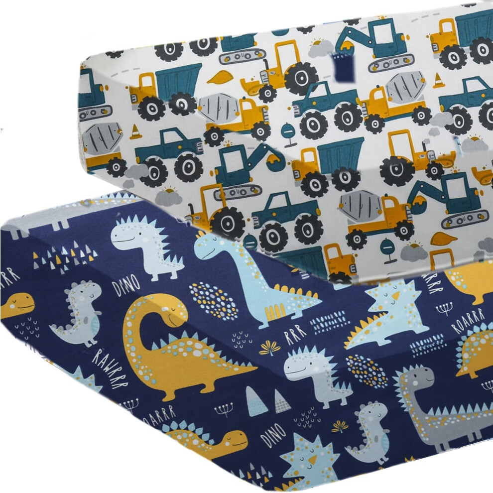Aisawate Baby Cot Bed Fitted Sheets 140 X 70 100% Cotton - Hypoallergenic Toddler Bed Sheet Fully Elasticated Skirt Breathable Easy Care - Junior Bed Sheets P